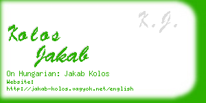 kolos jakab business card